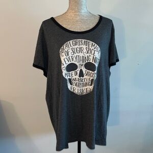 Torrid Skull Graphic T-Shirt. Charcoal grey torrid size 4.